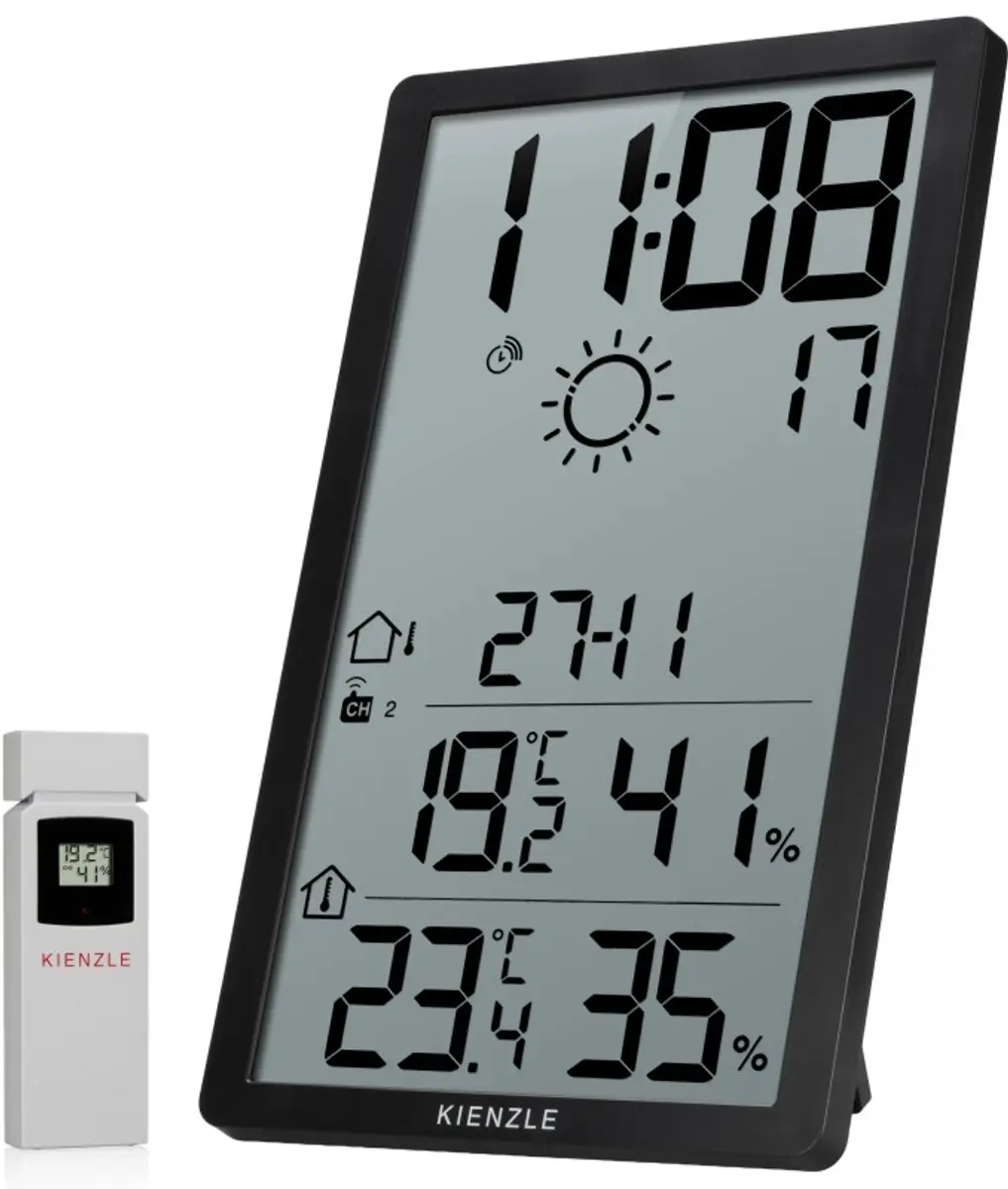 Bresser Kienzle Jumbo NEO LCD Wandklok Weerstation