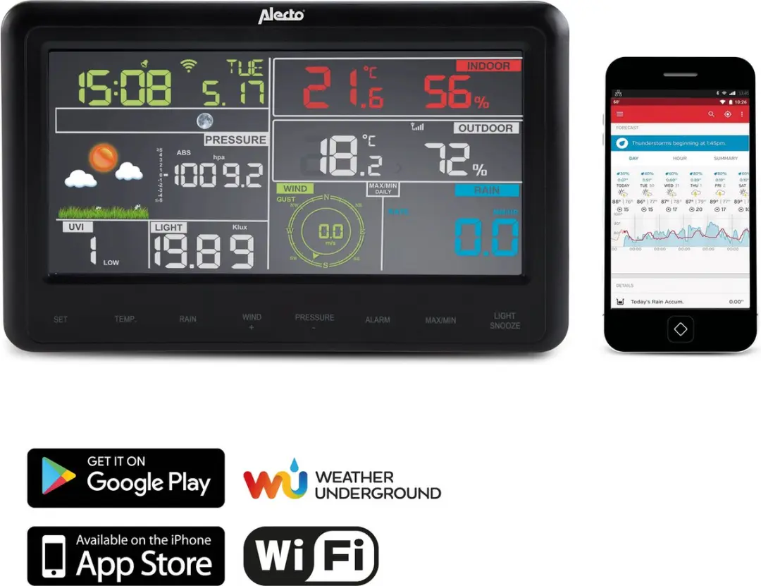 Alecto WS-5500 Bundel Professioneel Weerstation - 8-in-1 WiFi