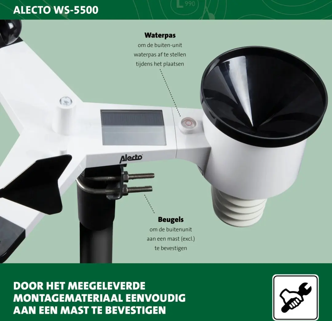 Alecto WS-5500 Bundel Professioneel Weerstation - 8-in-1 WiFi