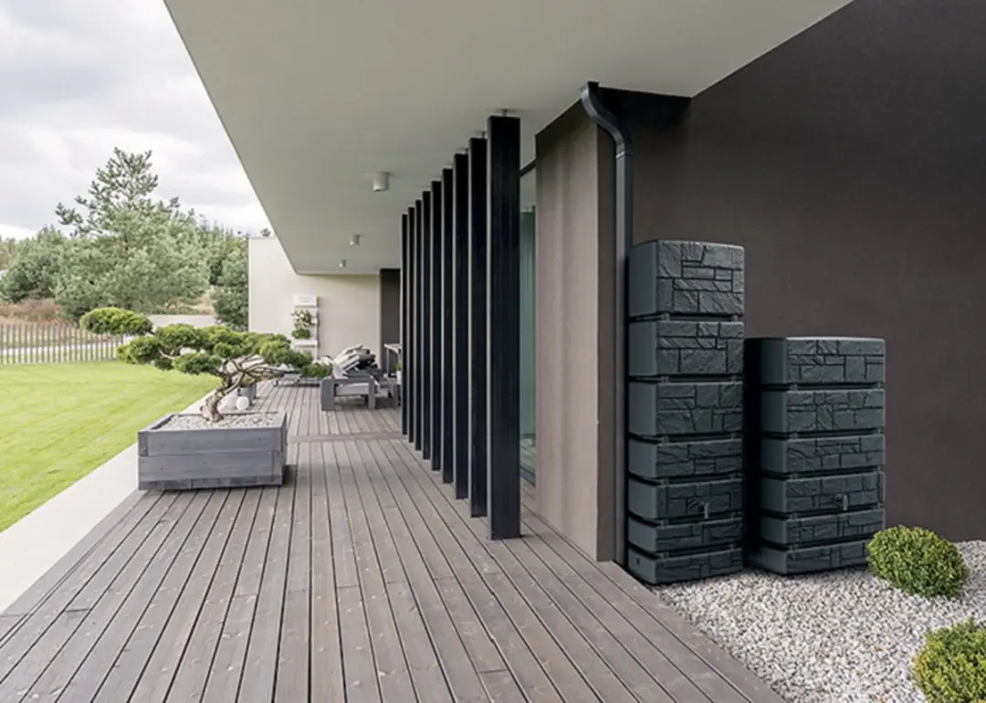 Prosperplast Regenton Stone Tower 500L - Antraciet