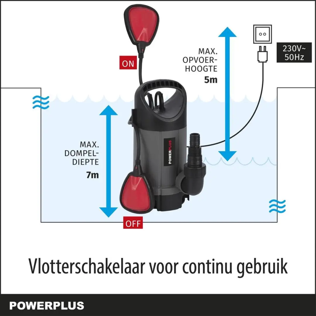 Powerplus Dompelpomp POWEW67904 400W - 7500 l/u