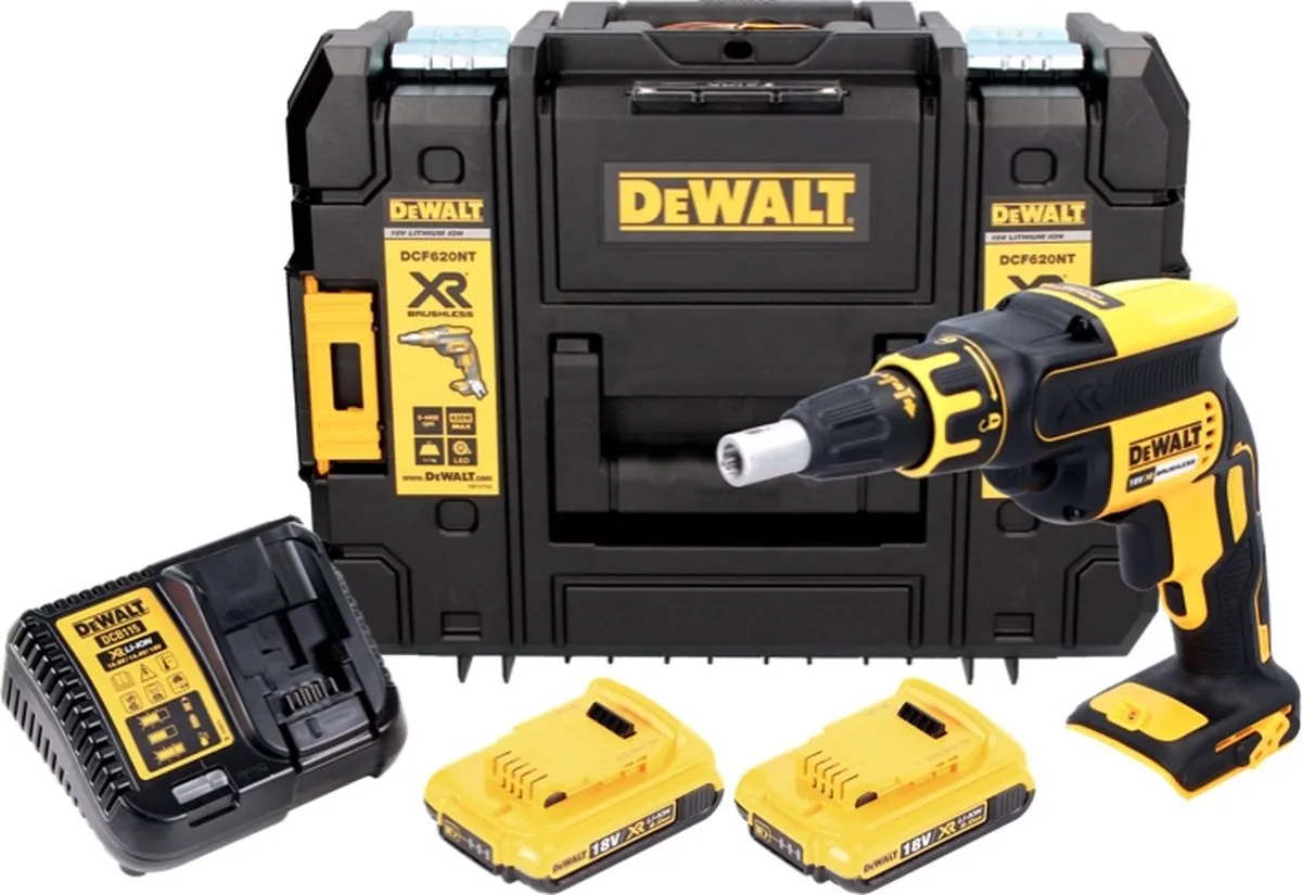 DeWalt DCF620D2-QW Gipsschroefmachine - 30Nm - 2x 2,0Ah Accu - afbeelding 6 van 6