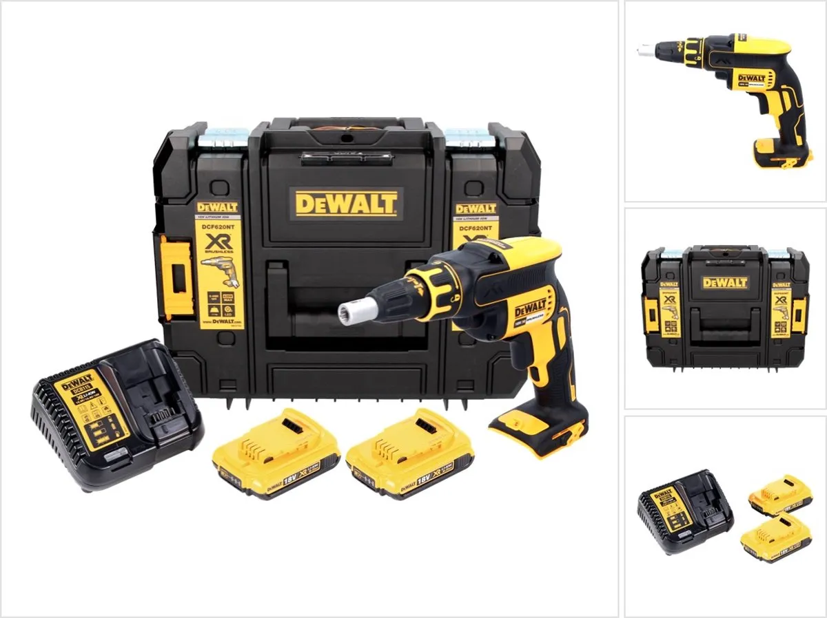 DeWalt DCF620D2-QW Gipsschroefmachine - 30Nm - 2x 2,0Ah Accu - afbeelding 2 van 6