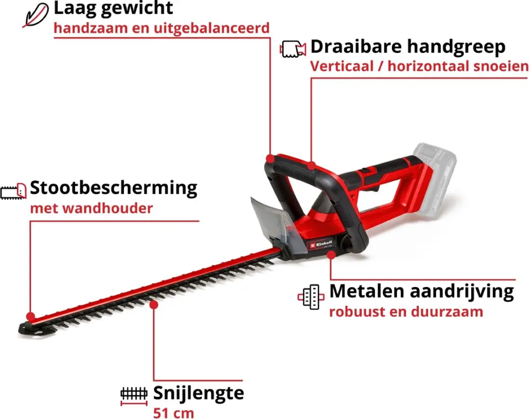 Einhell Accu Heggenschaar GC-CH 18/50 Li Solo - 18V - 50cm