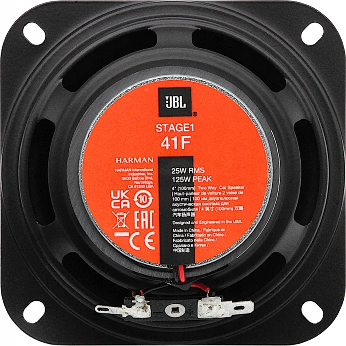 JBL Stage1 41F Autospeakers 125W - 2-weg Coaxiaal - 10cm - Zwart