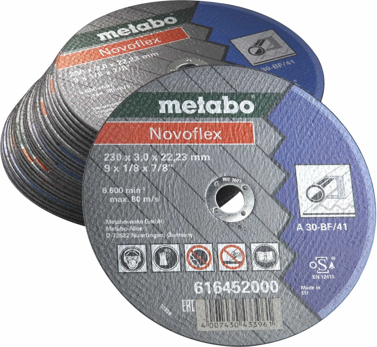 Metabo Novoflex 616452 Doorslijpschijf Metaal 230mm - 25 Stuks