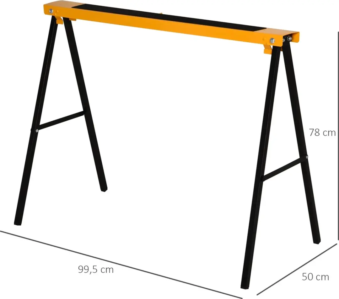 Homcom Assteun inklapbaar 125kg - Oranje & Zwart