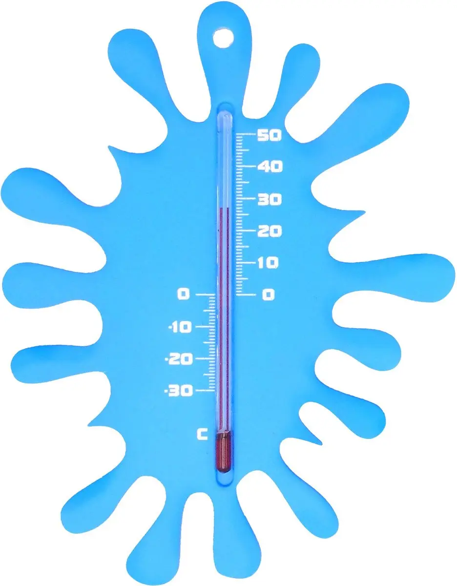 Nature Muurthermometer Splash - Blauw