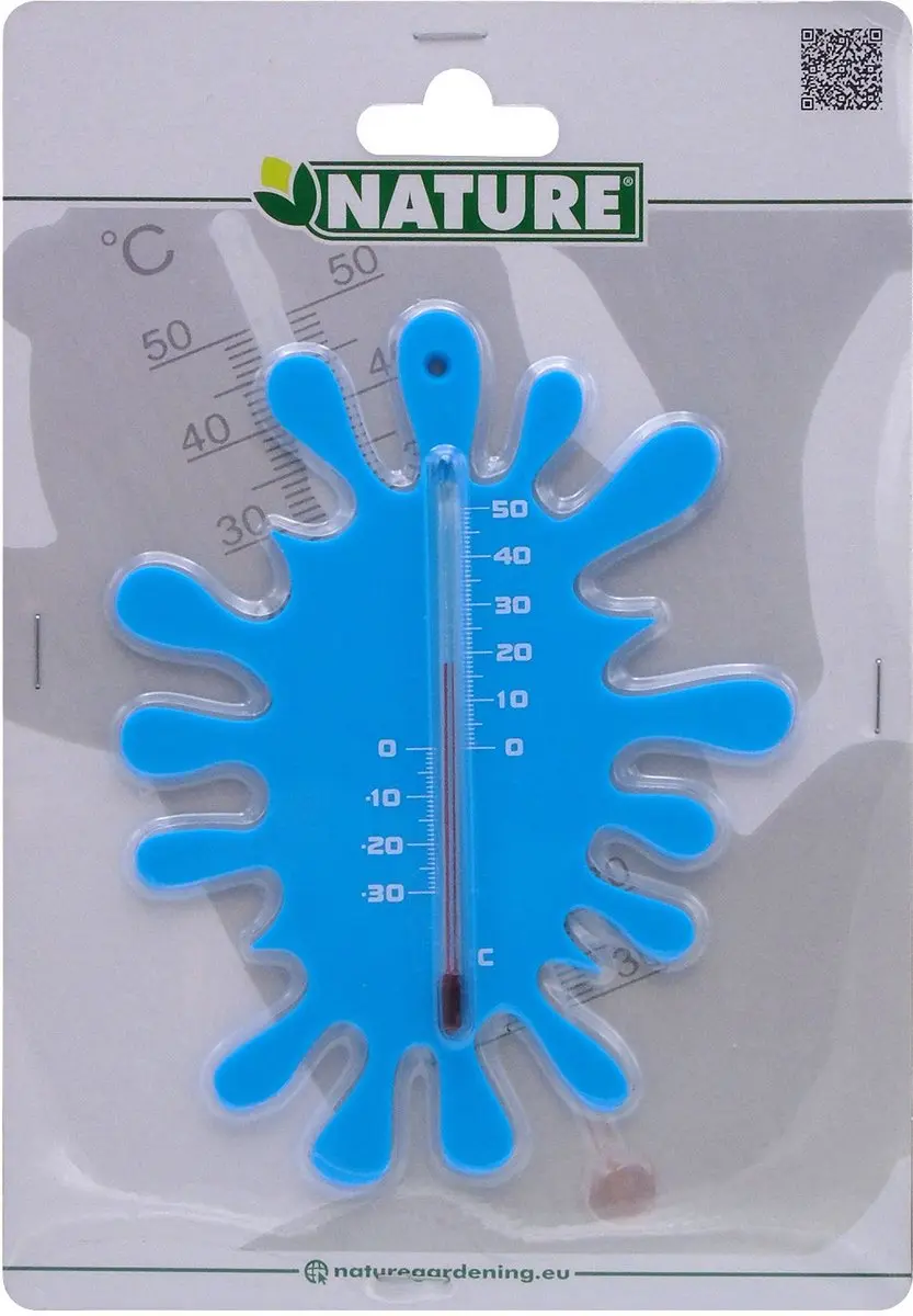 Nature Muurthermometer Splash - Blauw