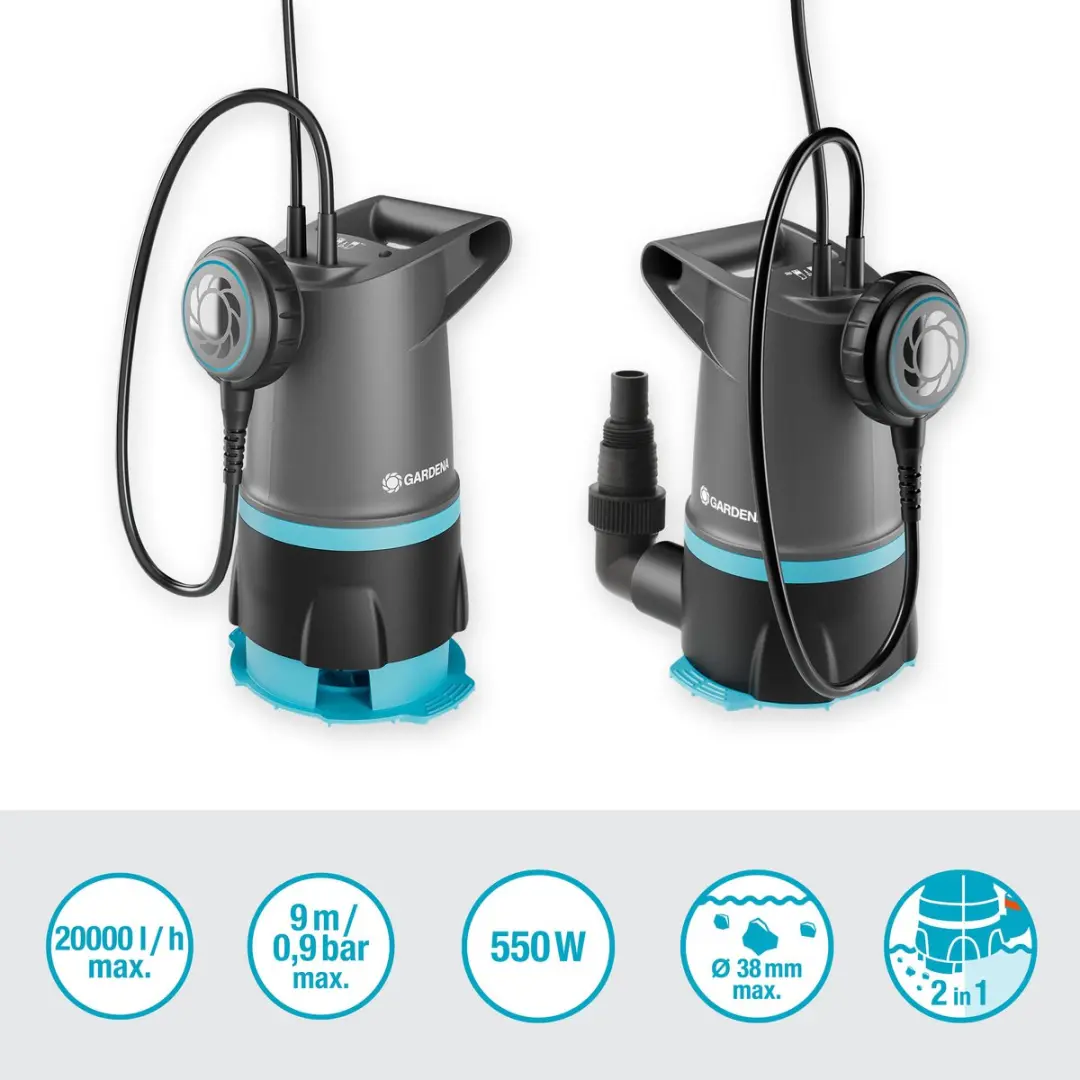 Gardena 2in1 Dompelpomp 20.000 l/u - 550W - 10m