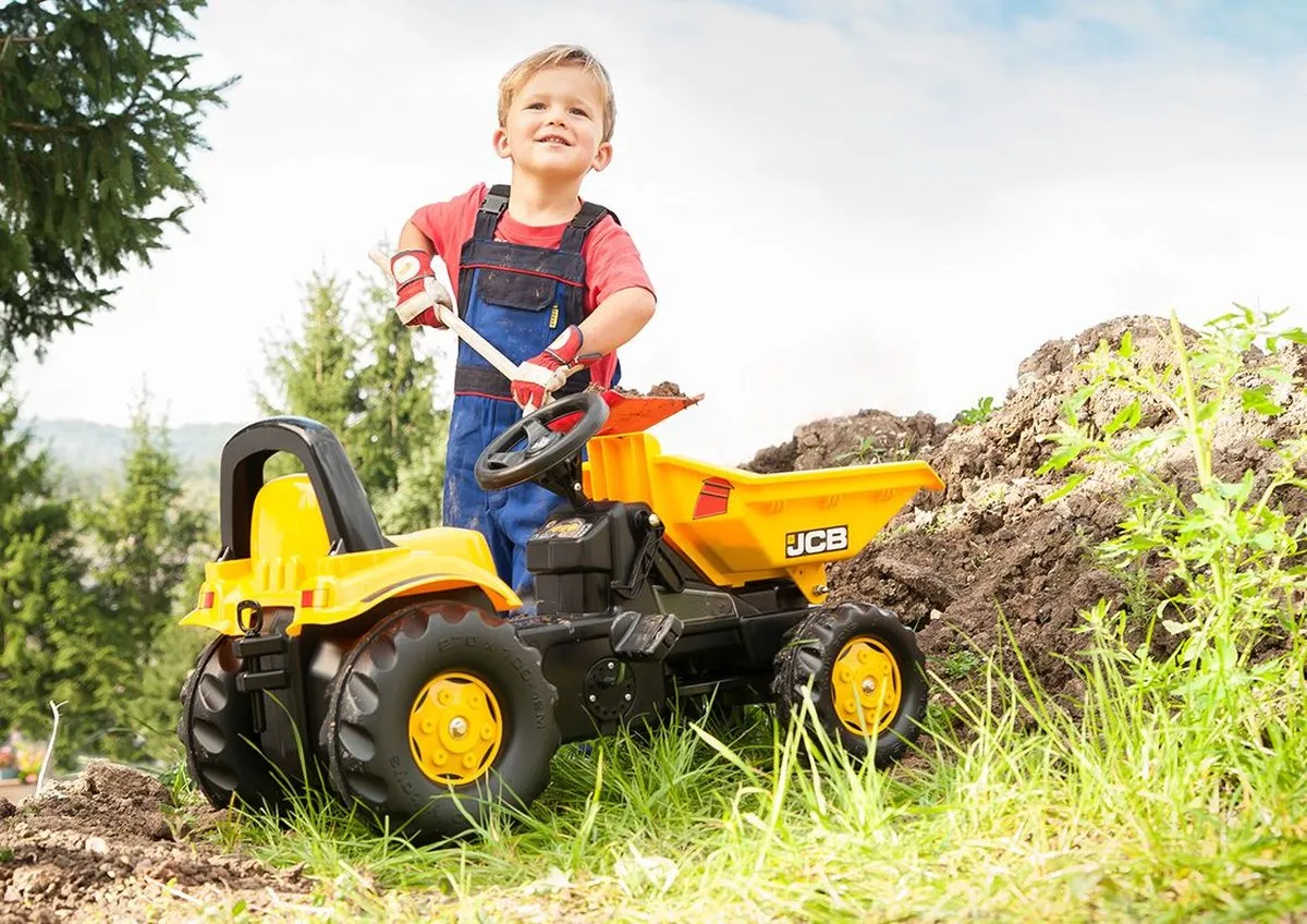 Rolly Toys RollyDumperKid JCB Traptractor met Kiepbak - Geel/Zwart