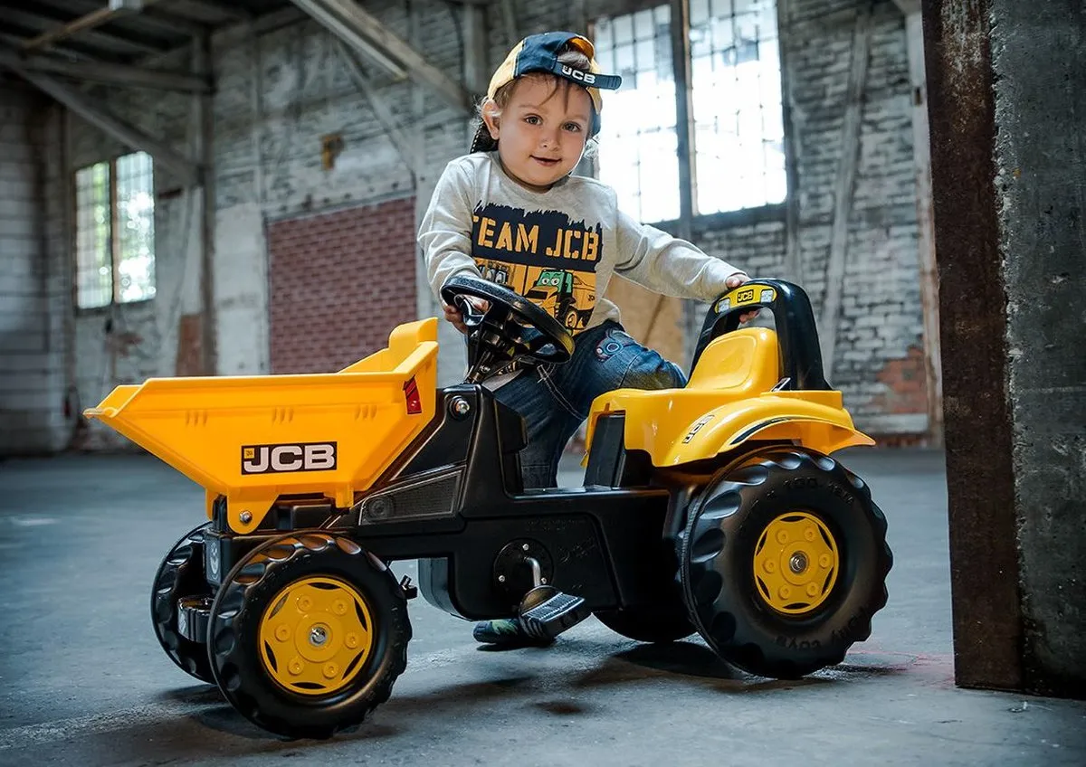 Rolly Toys RollyDumperKid JCB Traptractor met Kiepbak - Geel/Zwart