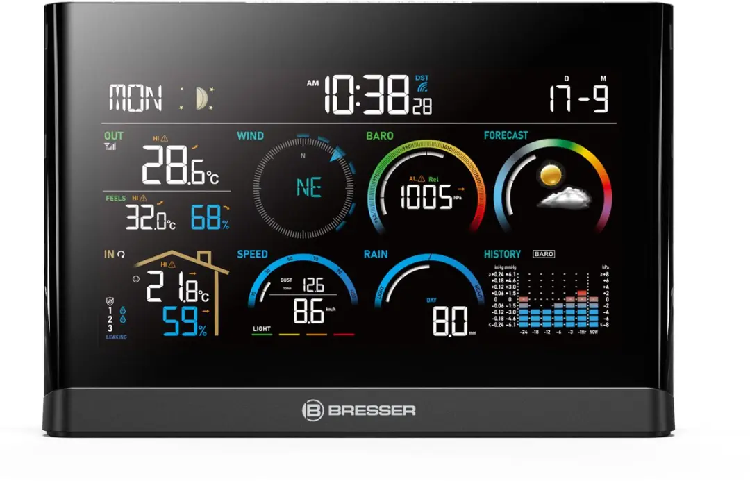 Bresser 5-in-1 Profi Weerstation - Zwart