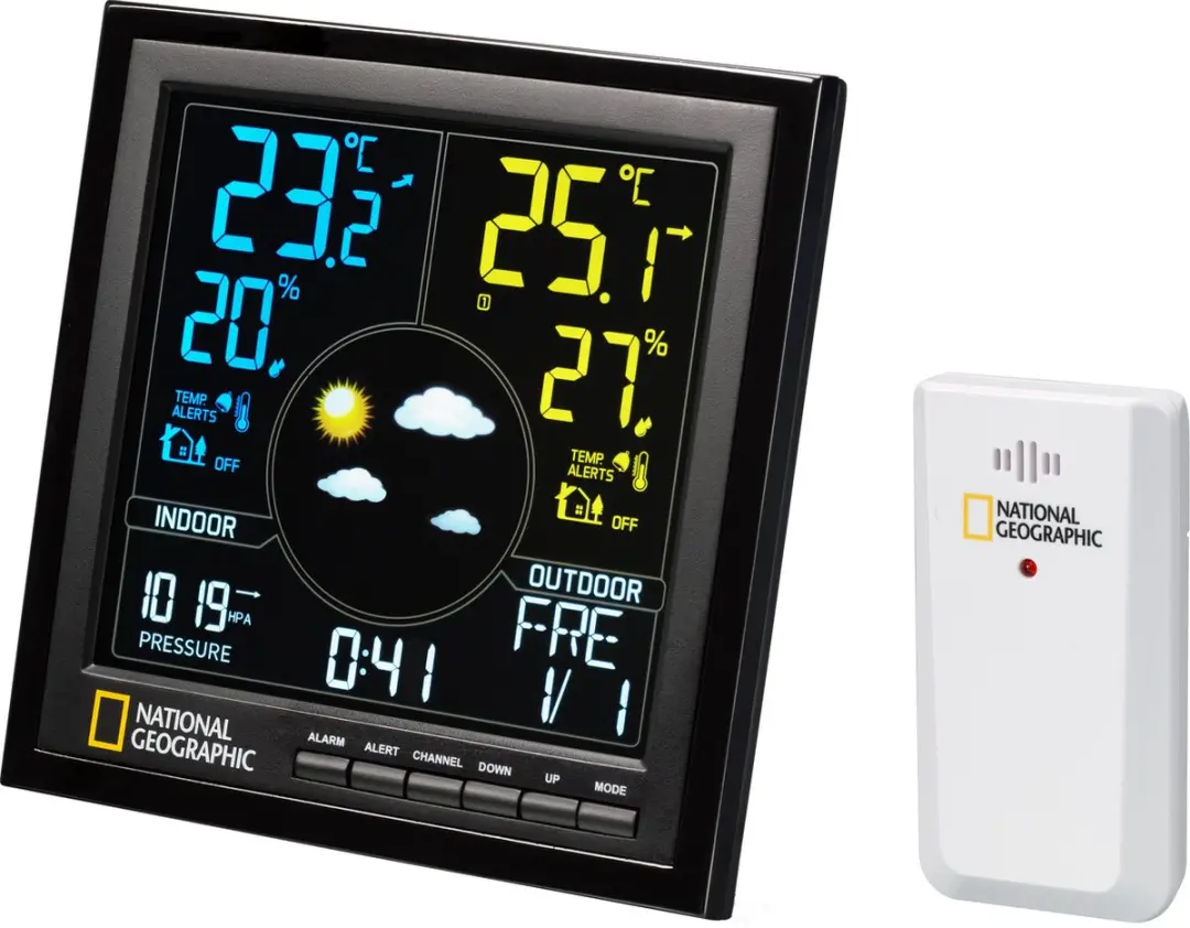 Bresser National Geographic Weerstation VA Colo - Radiogestuurd - Zwart