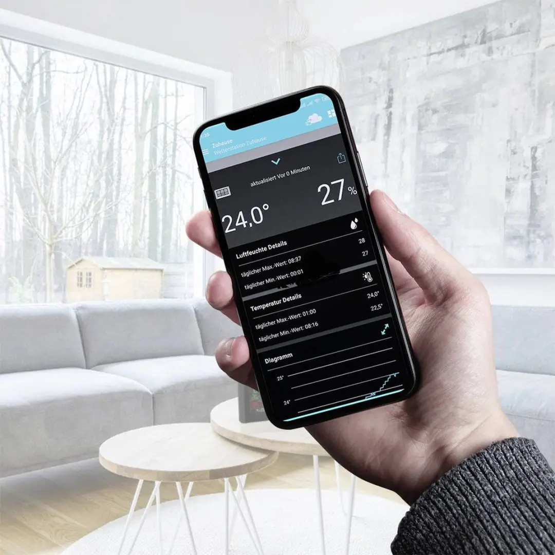 TFA Dostmann VIEW METEO WiFi Weerstation - 12-uursverwachting - Zwart - afbeelding 6 van 6
