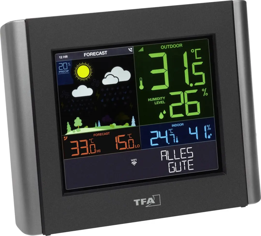 TFA Dostmann VIEW METEO WiFi Weerstation - 12-uursverwachting - Zwart