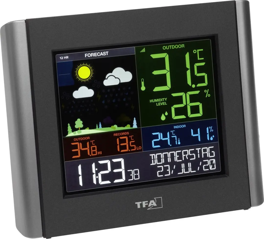 TFA Dostmann VIEW METEO WiFi Weerstation - 12-uursverwachting - Zwart