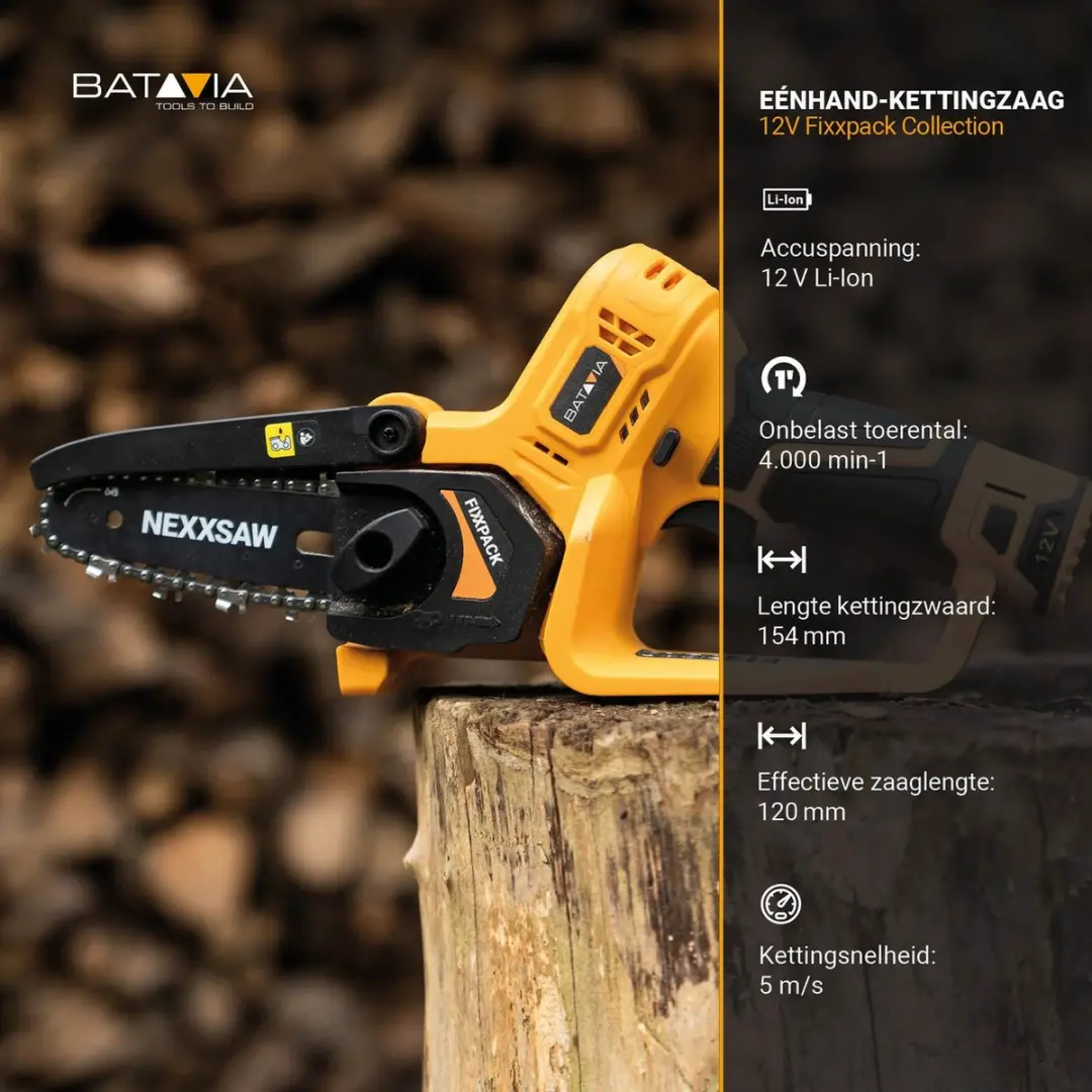 Batavia Zaagketting 7064636 - 12V Éénhands-Kettingzaag 6" - 1 Stuk