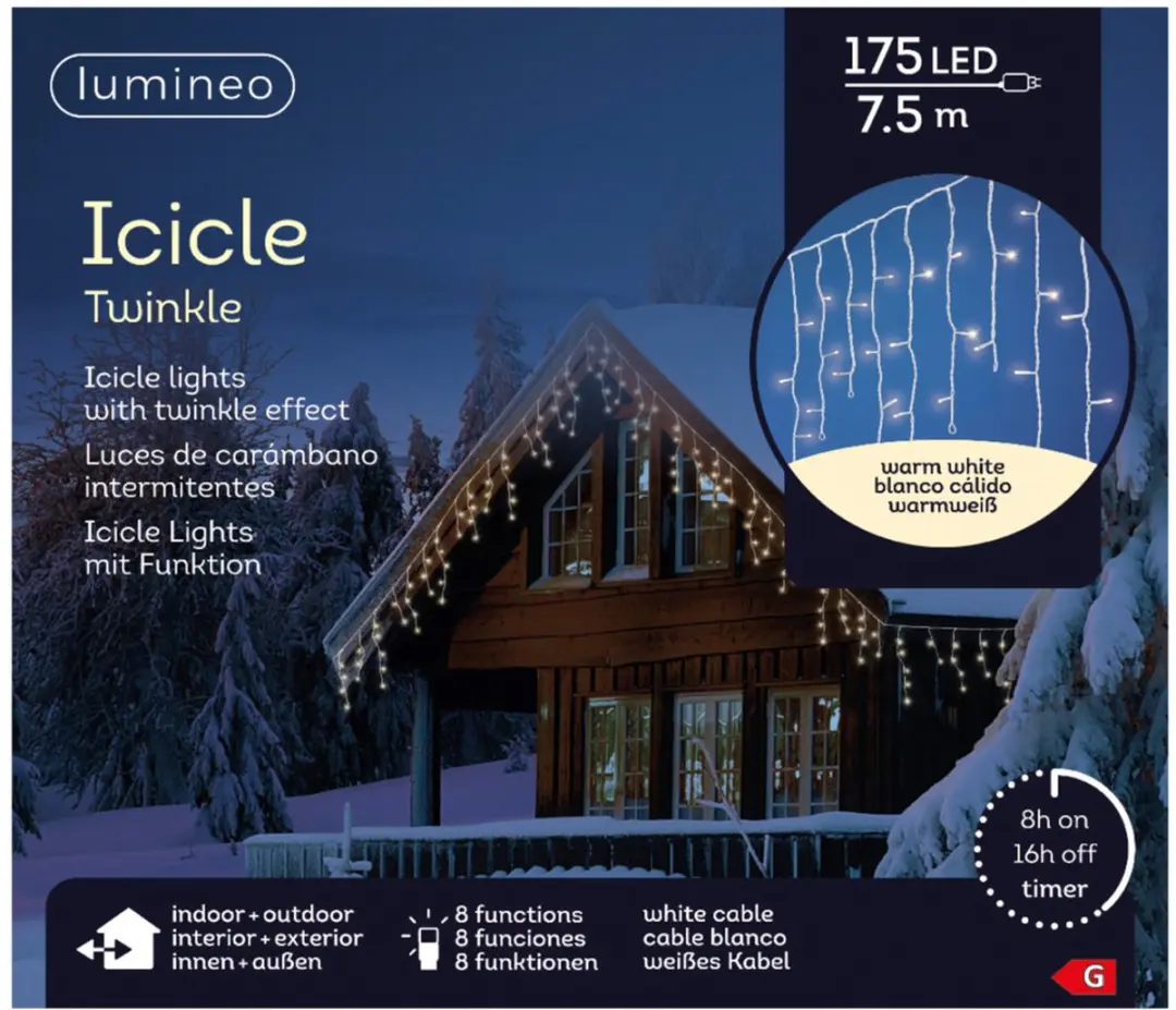 Lumineo IJspegelverlichting Warm Wit 175 LED - 2x 750cm
