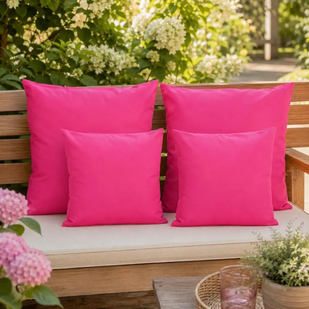 Anna's Collection Tuin Kussens Set 4 Stuks - Fuchsia - 2 Formaten
