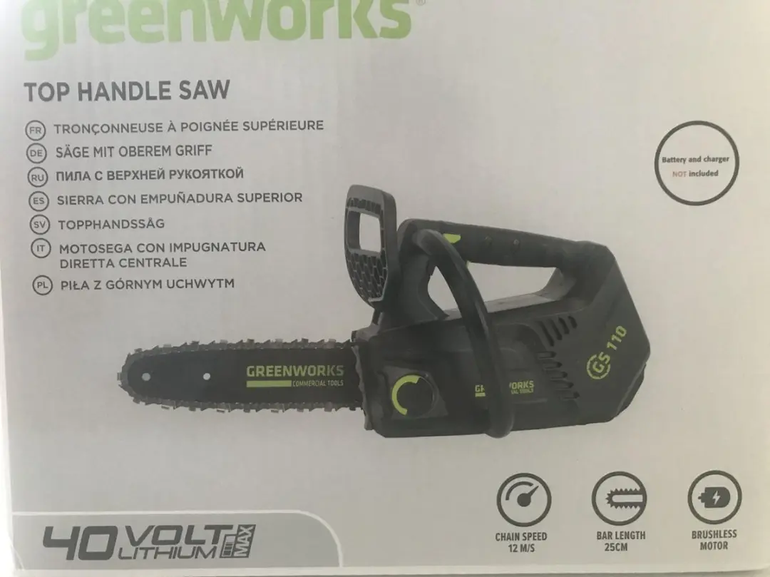 Greenworks Tophendel Zaag Accu 160W