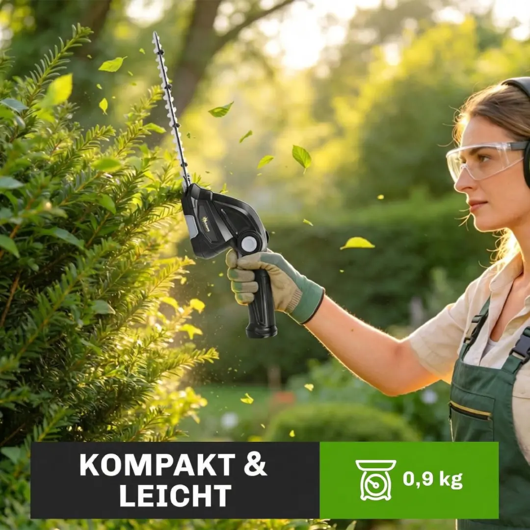 Outsunny Heggenschaar ABS 80W - 2x Accu - Zwart