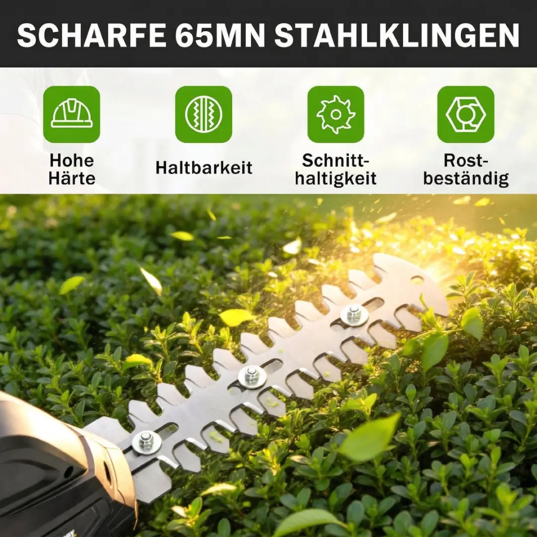 Outsunny Heggenschaar ABS 80W - 2x Accu - Zwart - afbeelding 6 van 6