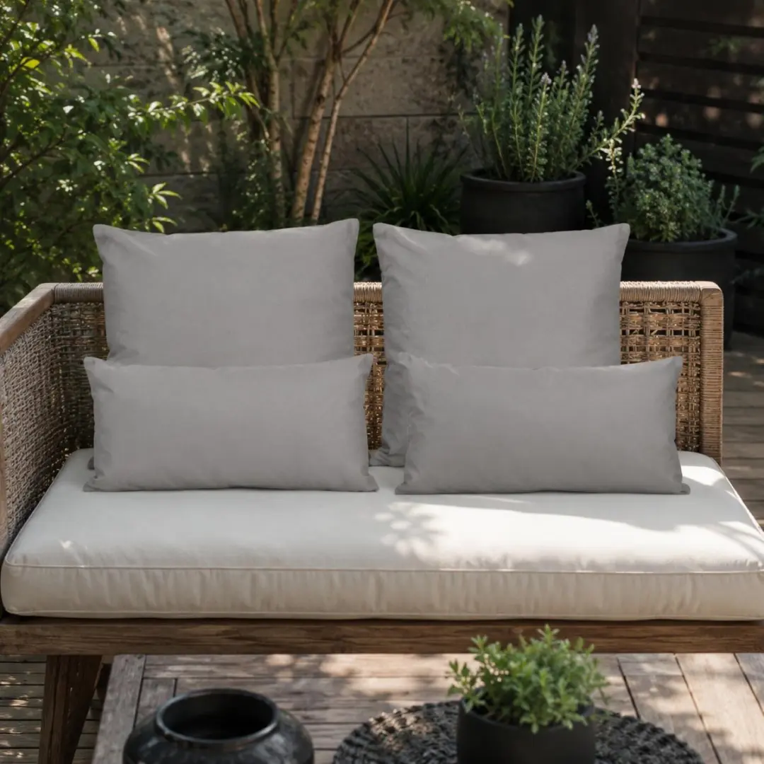 Anna's Collection Bank/Tuin Kussens Set - 4 Stuks Grijs - afbeelding 6 van 6