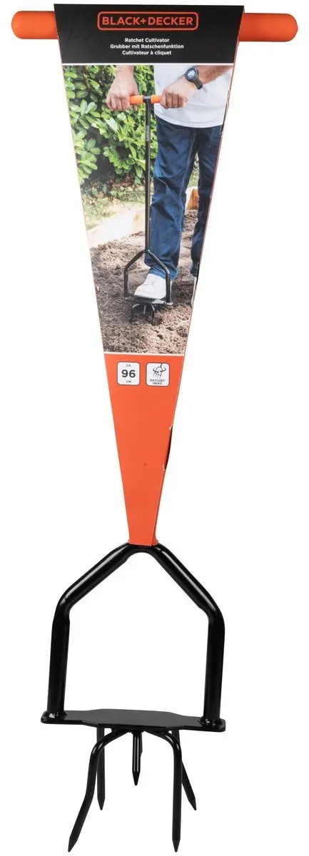 BLACK+DECKER Ratelcultivator 4 Tanden - Zwart/Oranje - afbeelding 6 van 6
