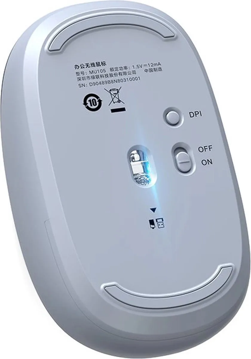 Ugreen MU105 Draadloze USB-Muis - 2,4GHz - Blauw
