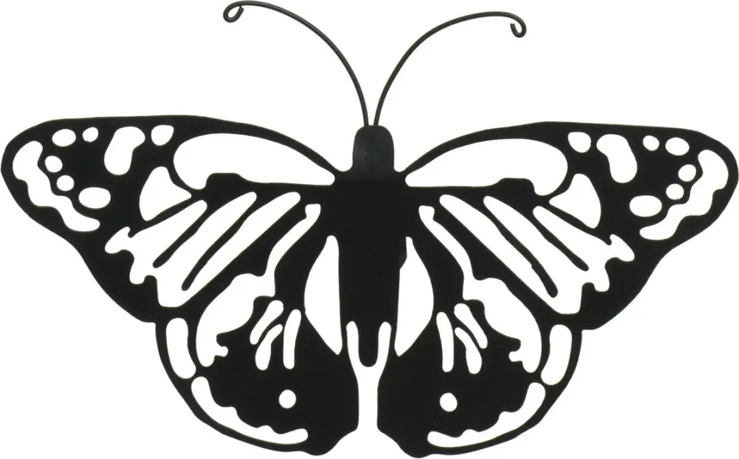 Decoris Vlinder Tuindecoratie Metaal - 36x25cm - Zwart