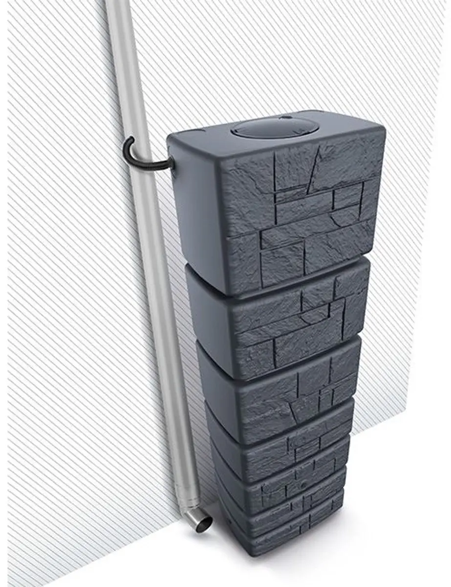 Prosperplast Regenton Stone Tower 350L - Antraciet