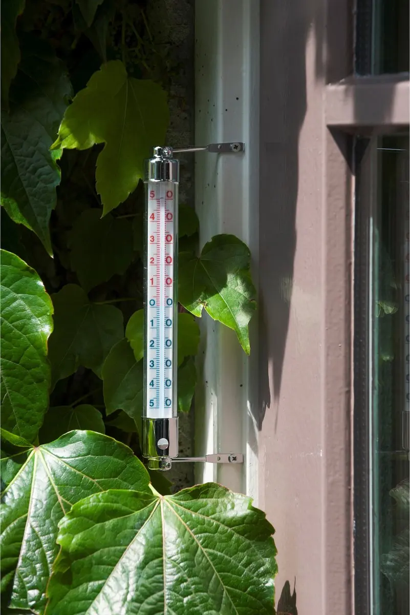 Nature Kozijnthermometer 2,5x20cm - Transparant Metaal