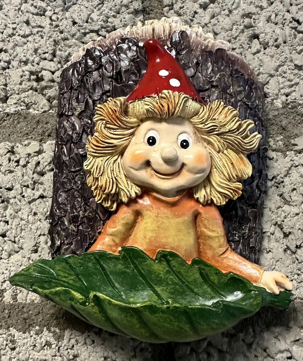 Impuls Kabouter met Voederbak Wanddecoratie - Meerkleurig