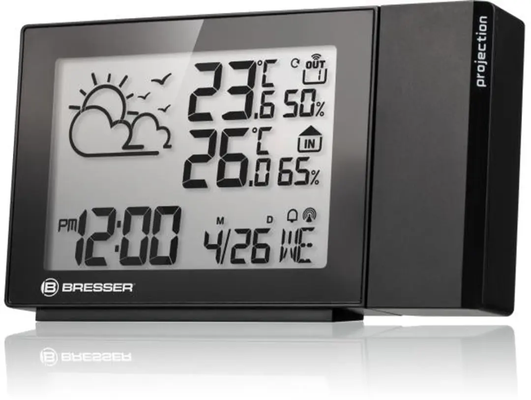 Bresser MeteoTemp P Projectie Weerstation - Zwart