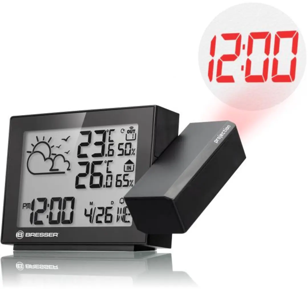 Bresser MeteoTemp P Projectie Weerstation - Zwart