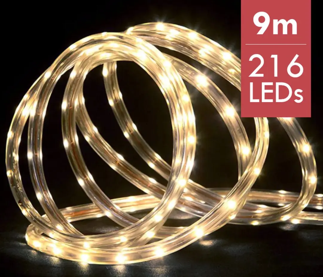 Lumineo Lichtslang 9m - 216 LED Warm Wit - afbeelding 6 van 6