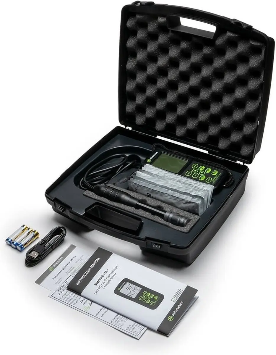Milwaukee MW806 PH/EC Tester - Waterkwaliteit - Zwart