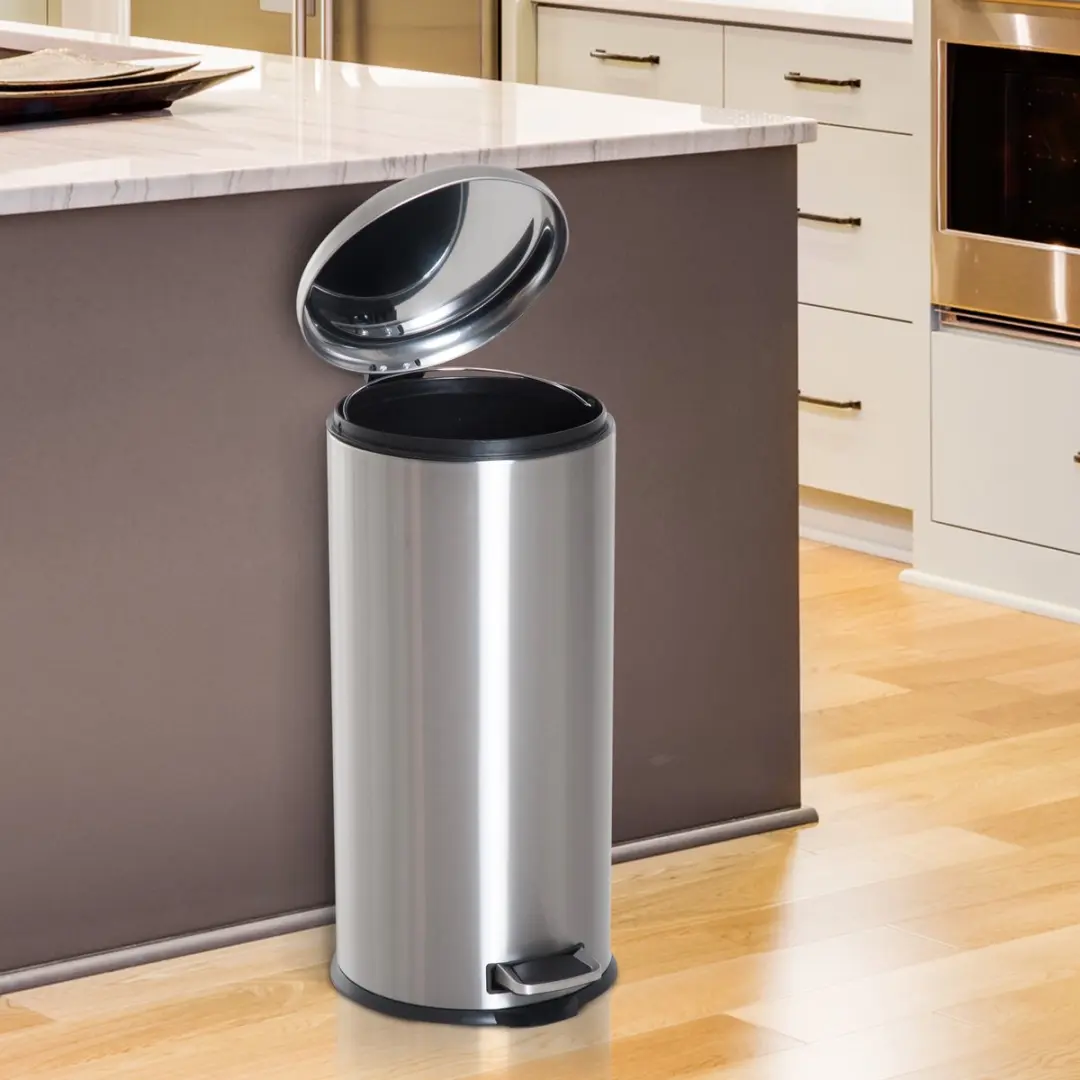 Homcom Pedaalemmer 30L - Zilver/Zwart