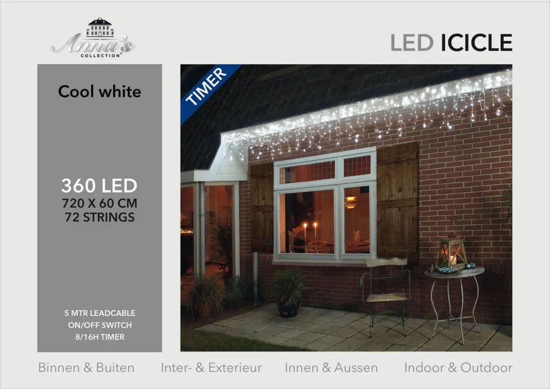 Anna's Collection IJspegelverlichting 360 Koel Wit - Kerstlampjes