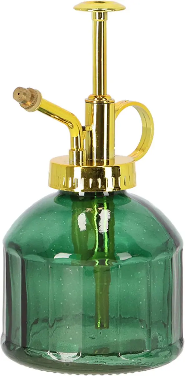 Esschert Design Plantenspuit Glas 15.5cm - Smaragdgroen/Goud
