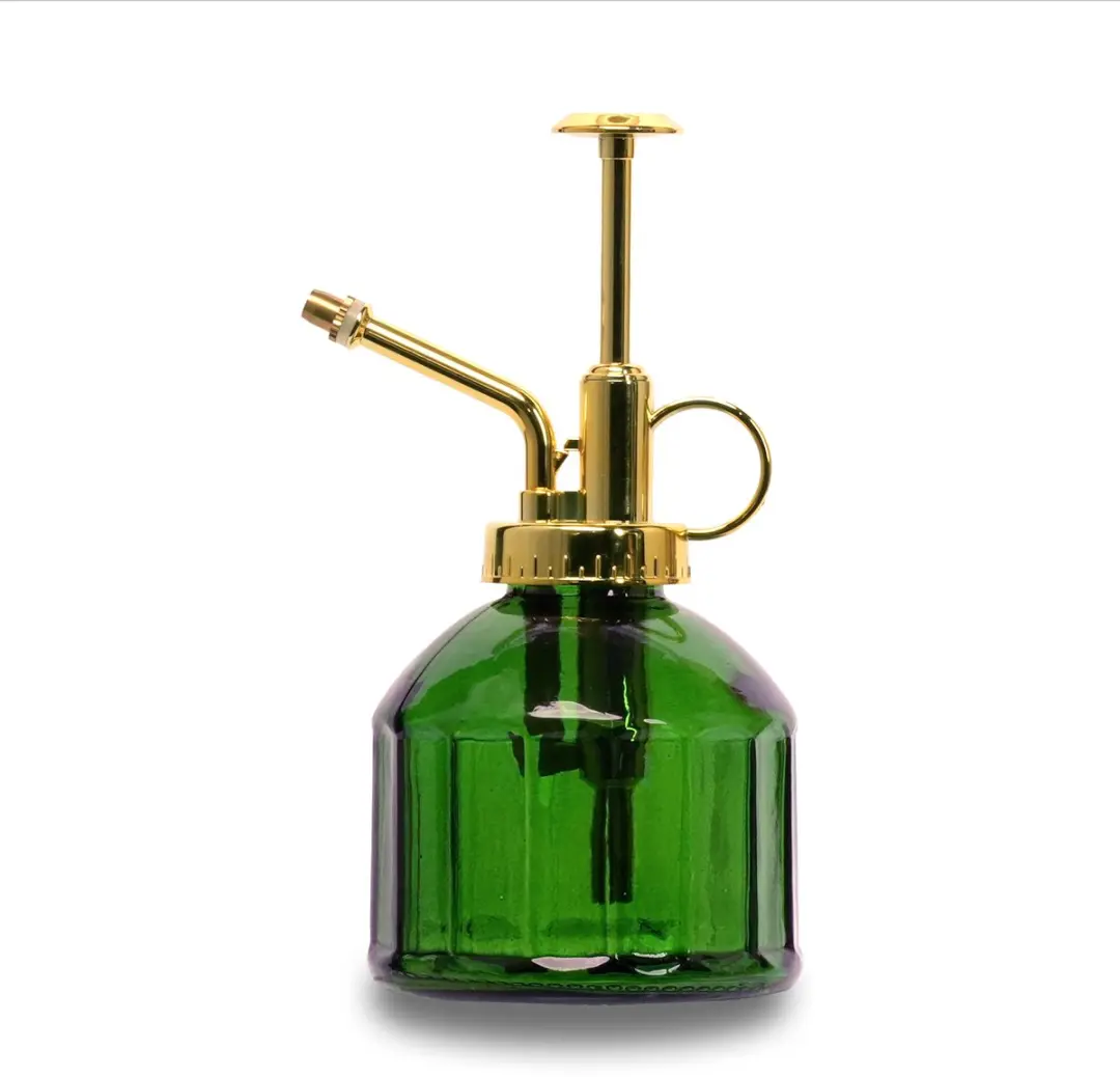 Esschert Design Plantenspuit Glas 15.5cm - Smaragdgroen/Goud - afbeelding 6 van 6