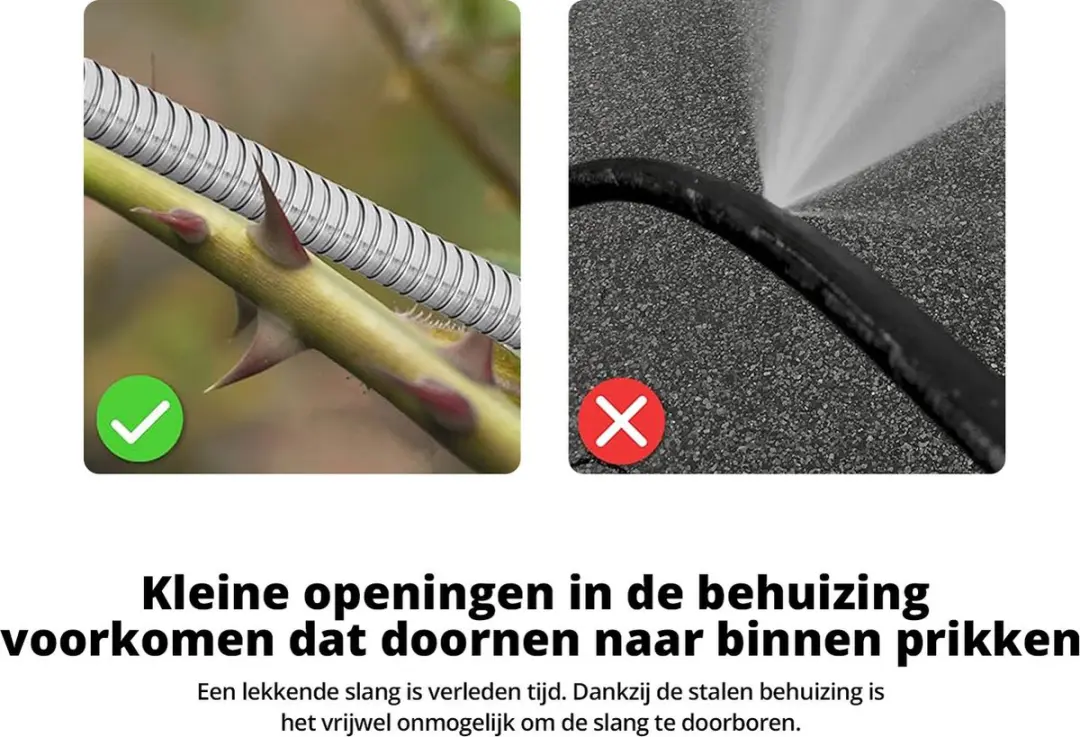 FlinQ RVS Flexibele Tuinslang 30m - met Sproeikop