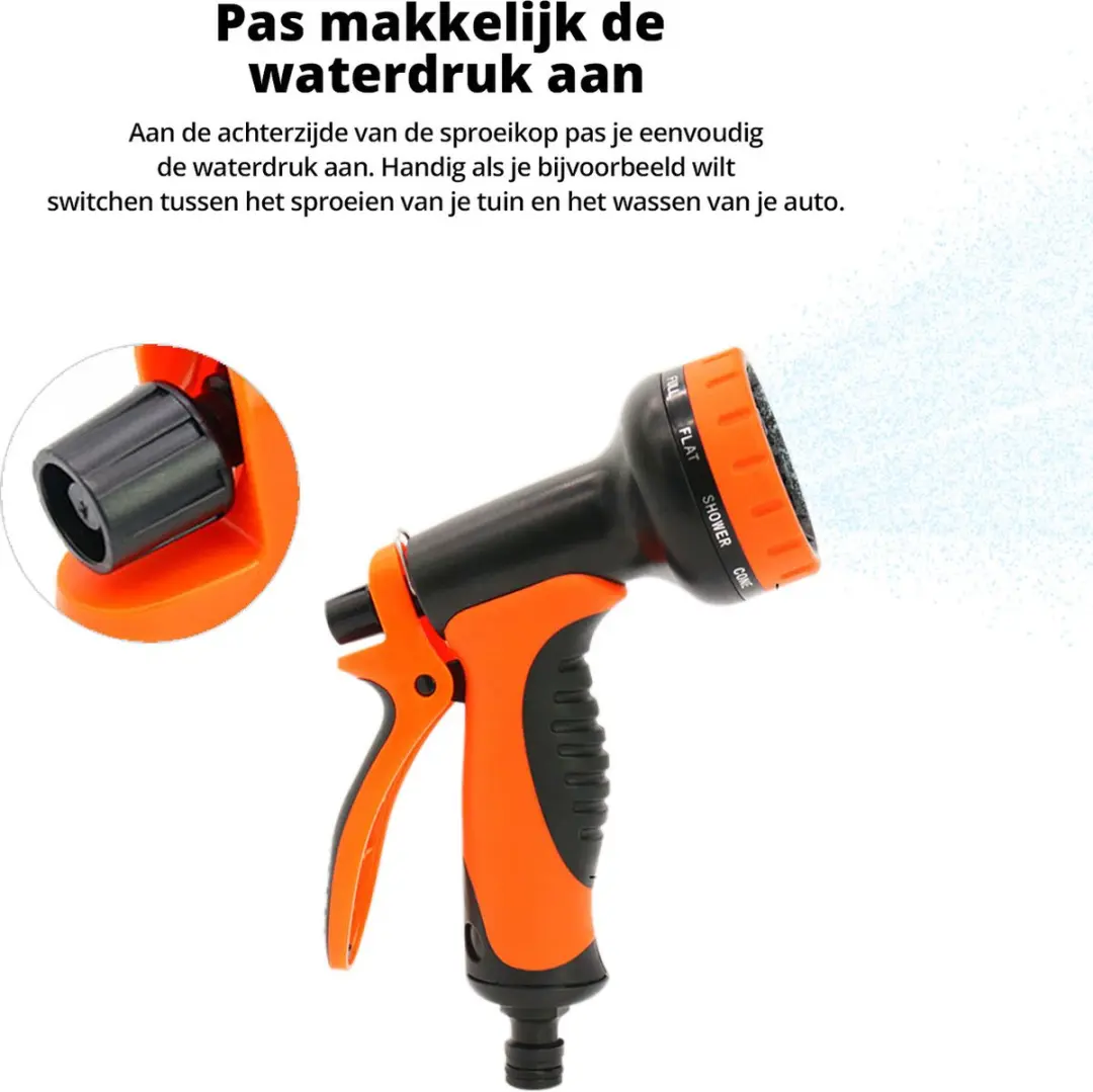 FlinQ RVS Flexibele Tuinslang 30m - met Sproeikop