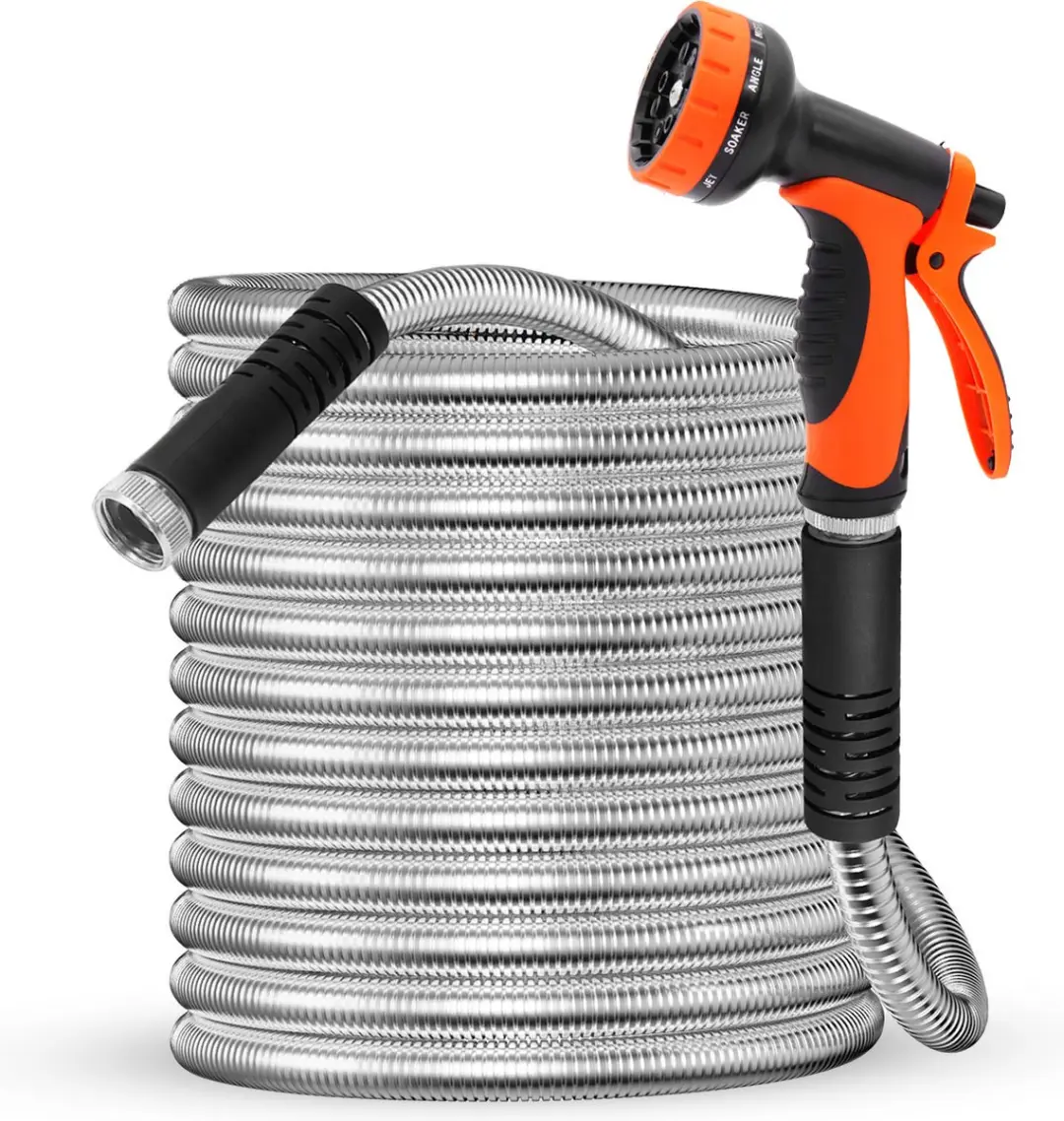 FlinQ RVS Flexibele Tuinslang 30m - met Sproeikop