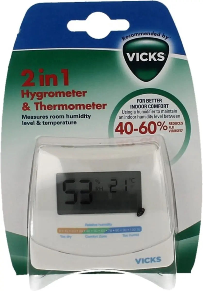 Vicks Hygrometer en Thermometer Wit