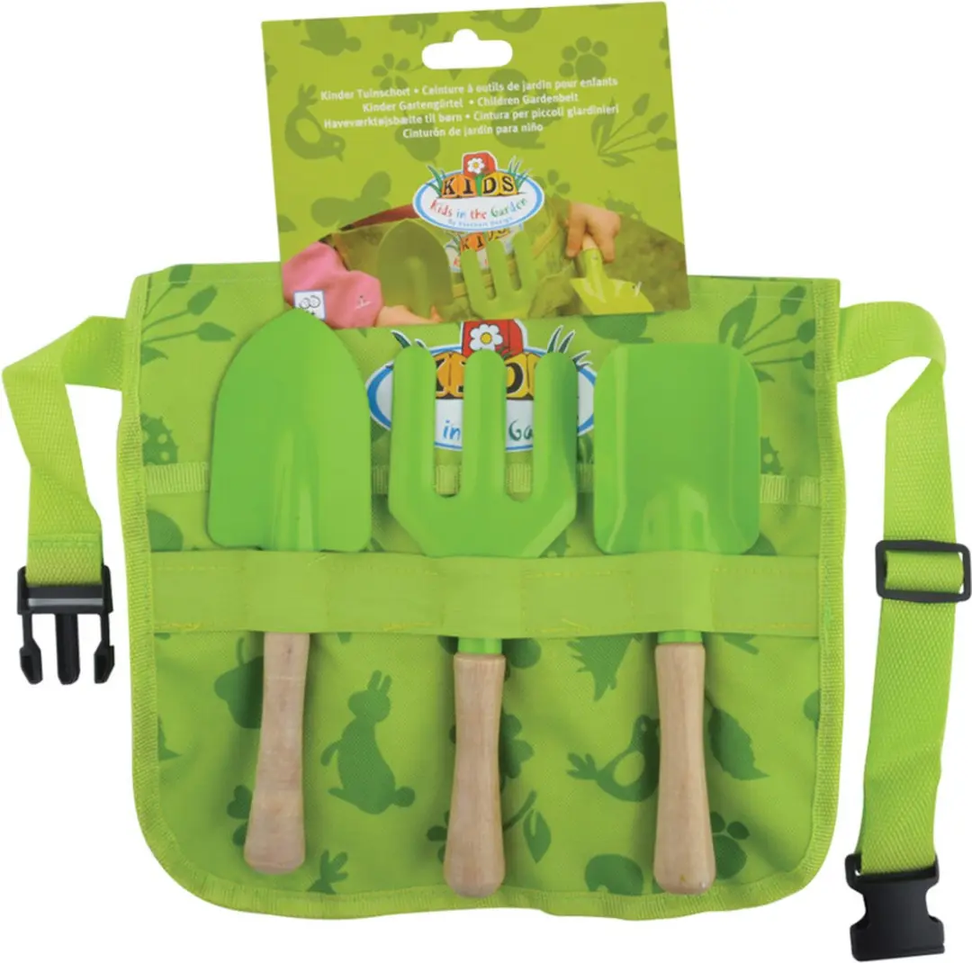 Esschert Design Kinderschort met Tuingereedschap - Groen