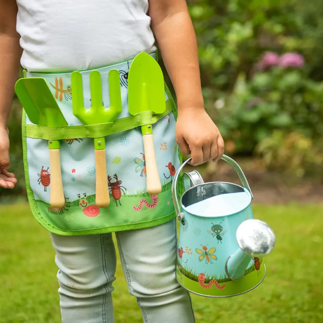 Esschert Design Kinderschort met Tuingereedschap - Groen