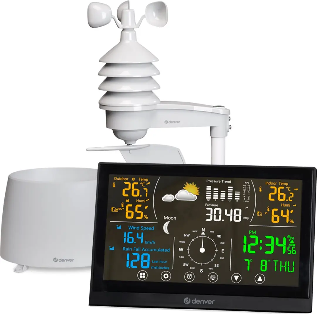 Denver WS650 Weerstation 8-in-1 - Draadloze Buitensensor - Zwart/Wit