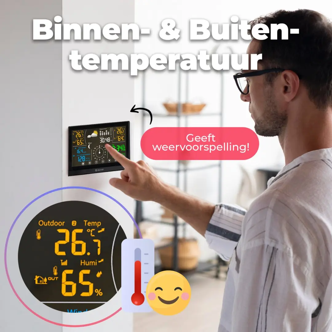 Denver WS650 Weerstation 8-in-1 - Draadloze Buitensensor - Zwart/Wit